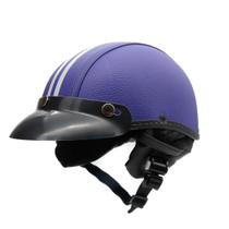 Capacete Coquinho Scooter Moto Elétrica Bike Couro Roxo - BR101