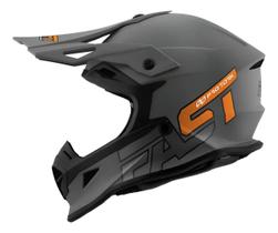 Capacete Cross Fast 788 Gray Fosco Laranja/Cinza ProTork Tamanho do Capacete:60Cor:Cinza Laranja