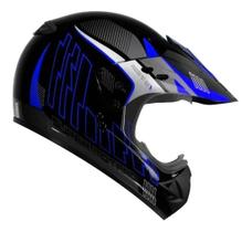 Capacete Cross Trilha Ebf Super Motard Gravity Masculino Azul