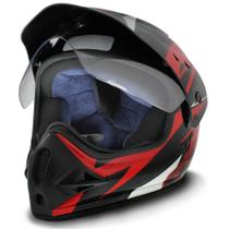 Capacete Cross Trilha Ebf Super Motard Iron Vermelho