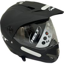 Capacete Cross Vision Com Oculos 60 Preto Fosco HELT Capacete Cross Vision Com Oculos 60 Preto Fosco HELT