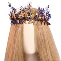 Capacete Crown MOSTORY Blue Woodland Elf Flower para mulheres