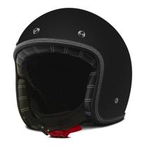 Capacete Custom Aberto Com Viseira Bolha Old School Etceter Pro Tork Solid Fosco Caixa Personalizada