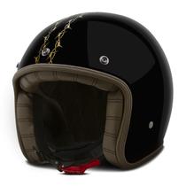 Capacete Custom Aberto Old School Etceter Sanctus Preto