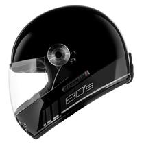 Capacete Custom Bieffe Uno Eternal 80 Preto Old Schol Moto