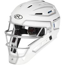 Capacete de apanhador Rawlings VELO 2.0 Baseball Senior branco/prata