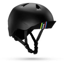 Capacete de bicicleta Bern Nino para meninos XS/S preto fosco com viseira giratória