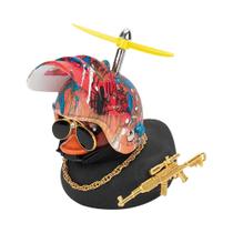 Capacete De Bicicleta Em Forma De Pato De Borracha Amarelo E Preto Nível 3 Decorações Acessórios