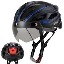 Capacete de Bicicleta Favoto Adulto - Leve com LED Azul Claro