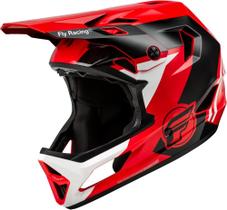 Capacete de Bicicleta Fly Racing Rayce - Vermelho/Preto/Branco - Tamanho Youth L