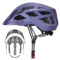 Capacete de Bicicleta GROTTICO para Adulto - Mountain Bike e Estrada - com Luz e Viseira