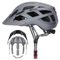 Capacete de Bicicleta GROTTICO para Adulto - Mountain Bike e Estrada - com Luz e Viseira
