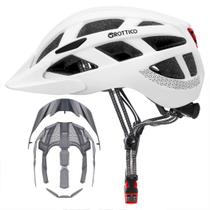 Capacete de Bicicleta GROTTICO para Adultos - Mountain Bike e Estrada - com Luz e Viseira