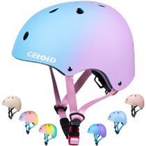 Capacete de Bicicleta Infantil CELOID (5-6 anos) - Ajustável (Azul e Rosa)