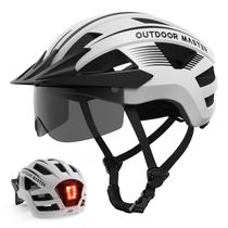 Capacete de Bicicleta OutdoorMaster para Mountain Bike e Estrada - Com Luz e Óculos