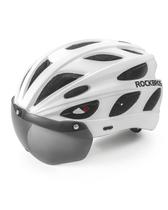 Capacete de bicicleta ROCKBROS com óculos e viseira solar para adultos, branco Capacete de bicicleta ROCKBROS com óculos e viseira solar para adultos, branco