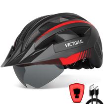 Capacete de bicicleta VICTGOAL com luz recarregável para homens e mulheres