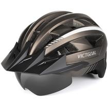Capacete de bicicleta VICTGOAL VG110 com óculos de luz LED, viseira solar Capacete de bicicleta VICTGOAL VG110 com óculos de luz LED, viseira solar