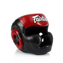 Capacete de Boxe Fairtex HG13 em Couro Genuíno - Preto/Vermelho Capacete de Boxe Fairtex HG13 em Couro Genuíno - Preto/Vermelho
