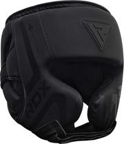 Capacete de boxe RDX Sparring Grappling Maya Hide Leather Black