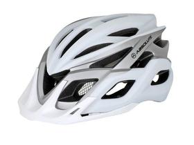 Capacete de ciclismo Absolute Wild Flash Branco/Prata Regulável Led Integrado Usb Com Carregador E Viseira