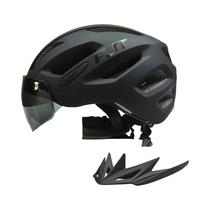 Capacete De Ciclismo Masculino Com LED Recarregável via USB, Visor Solar E Óculos De Sol PJT Para