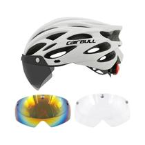 Capacete De Ciclismo Unissex Com LED De 54-62 Cm Para Mountain Bike De Estrada Mtb Com Viseira