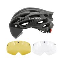 Capacete De Ciclismo Unissex De 54-62 Cm Com Luz LED Para Capacete De Bicicleta Com Viseira De