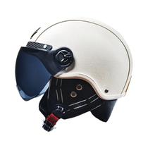 Capacete De Couro Vintage Para Motociclistas Masculinos Com Viseira Harley, Boné De Segurança Retrô