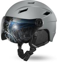 Capacete de esqui Odoland com óculos, viseira de snowboard, cinza escuro