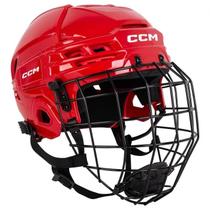 Capacete de Hóquei CCM Tacks 70 Senior Pequeno Vermelho com Grade