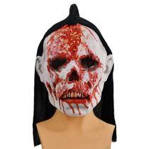Capacete de látex Mask Red Face Skeleton para festa de cosplay