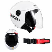 Capacete de Moto Aberto Ebf Spark Jet Com Viseira Cristal Antirrisco Branco T56