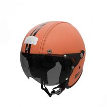 Capacete De Moto Aberto Retro Custom Couro Premium Viseira Fume