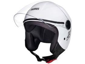 Capacete de Moto Aberto Taurus JOY23 Branco Tamanho 58 Capacete de Moto Aberto Taurus JOY23 Branco Tamanho 58
