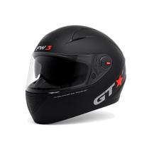 Capacete de Moto Fechado GTX Comfort Preto Fosco Tamanho 56 58 60 com Viseira Cristal Antiembaçante Forro Removível -FW3
