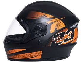 Capacete de Moto Fechado JOY23 - RS Zephyr Preto e Laranja Tamanho 60