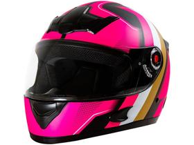 Capacete de Moto Fechado Mixs Helmets - MX5 Super Speed Rosa e Dourado Tamanho 56