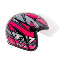 Capacete de Moto Fly F17 HG Velox Preto com Rosa