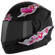 Capacete De Moto Infantil Fechado Para Meninas Liberty Kids Pro Tork Com Viseira Fumê