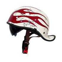 Capacete De Moto Retrô Clássico Qiaowei Com Viseira HD, Capacete Aberto Estilo Alemão