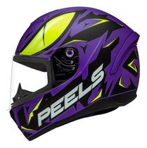 Capacete De Moto Spike Ii Snk Peels Roxo Verde Fosco Esporte