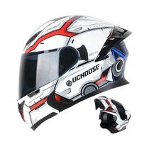Capacete De Moto Unissex Integral Uchoose DOT Modular Com Viseira Dupla Protetora