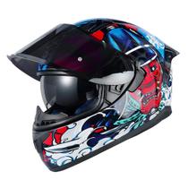Capacete de motocicleta HAX Obsidian Full Face Dual Visor Samurai Red