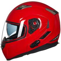 Capacete de motocicleta ILM 953 Bluetooth Integrado Modular Vermelho S