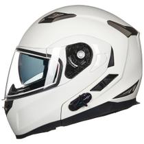 Capacete de motocicleta ILM 953PRO Bluetooth Integrado Branco S