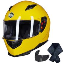 Capacete de motocicleta ILM Full Face DOT Model-JK313 (M, amarelo)