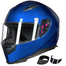 Capacete de motocicleta ILM Full Face DOT Model-JK313 (S, azul)