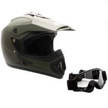Capacete de motocicleta MMG 30 Off Road MX ATV Dirt Bike Military Green