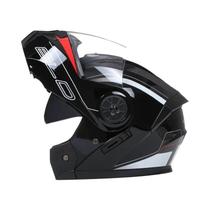 Capacete de Motocicleta Modular Unissex - Viseira Dupla para Motocross e Corrida